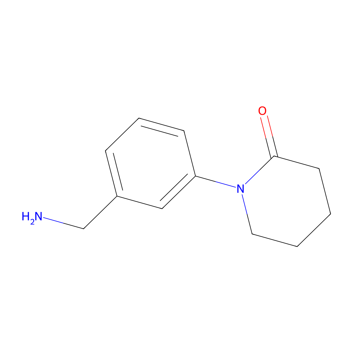1-[3-(Aminomethyl)phenyl]piperidin-2-one molecular structure, CAS 444815-08-1