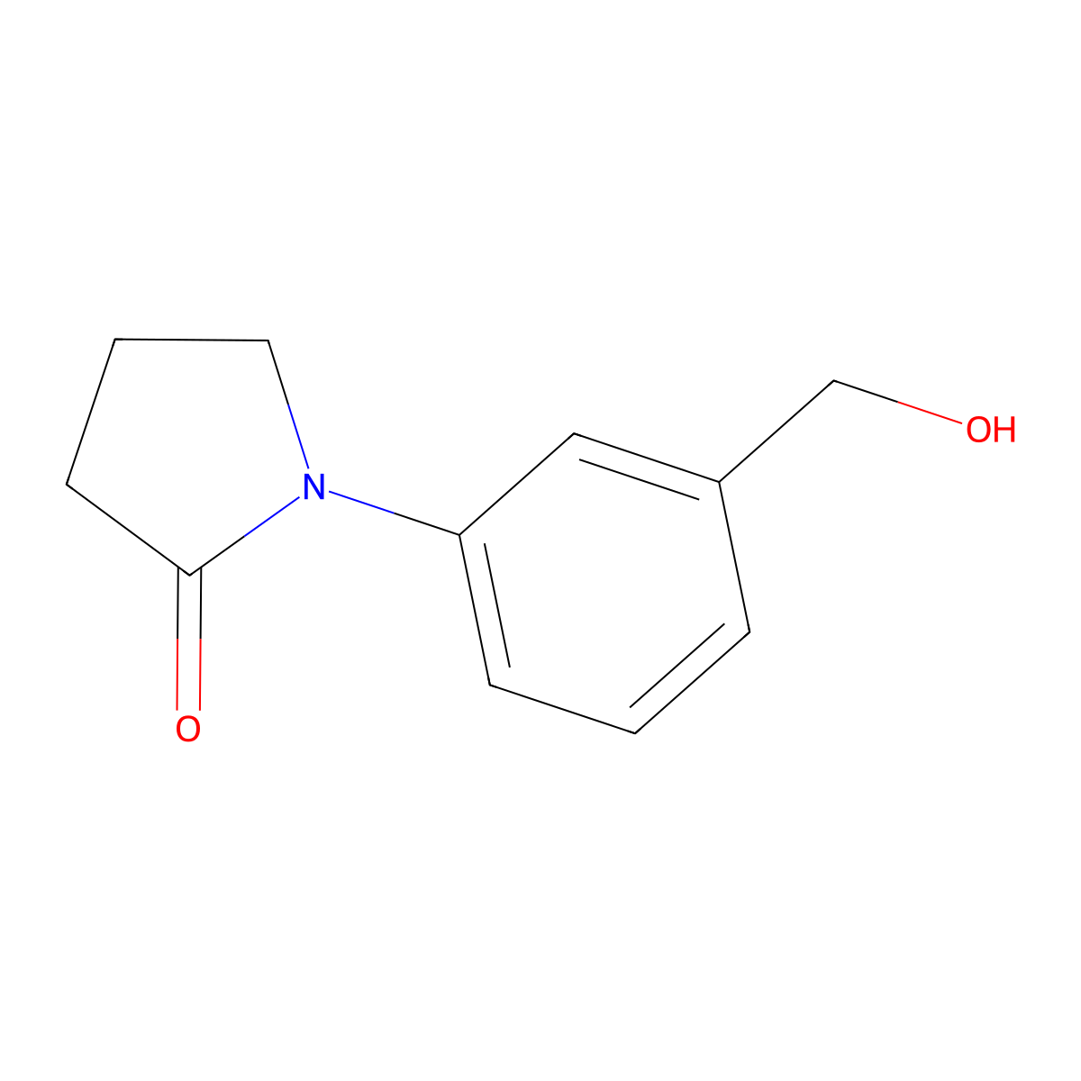 1-[3-(Hydroxymethyl)phenyl]pyrrolidin-2-one molecular structure, CAS 444815-09-2
