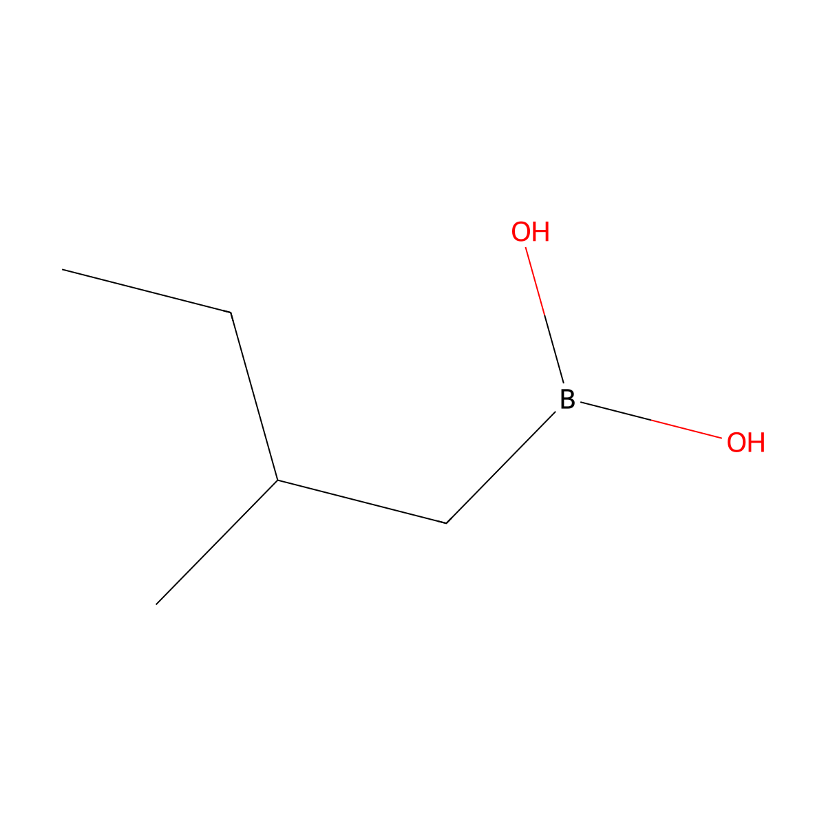 (2-Methylbutyl)boronic acid molecular structure, CAS 444885-09-0