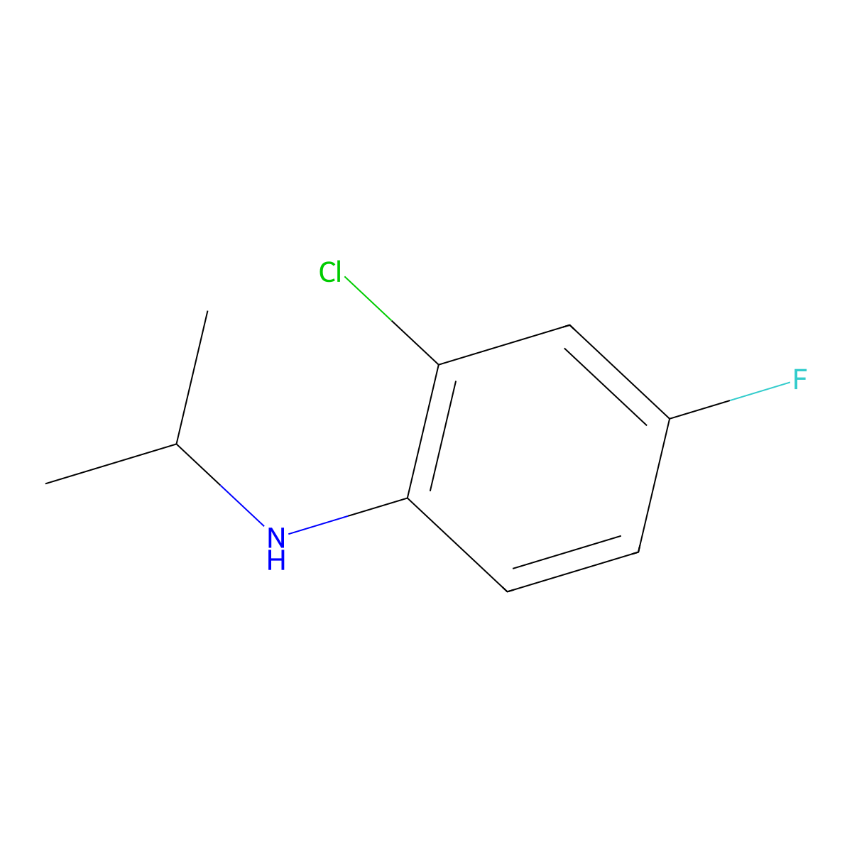 2-chloro-4-fluoro-N-(propan-2-yl)aniline molecular structure, CAS 444889-42-3