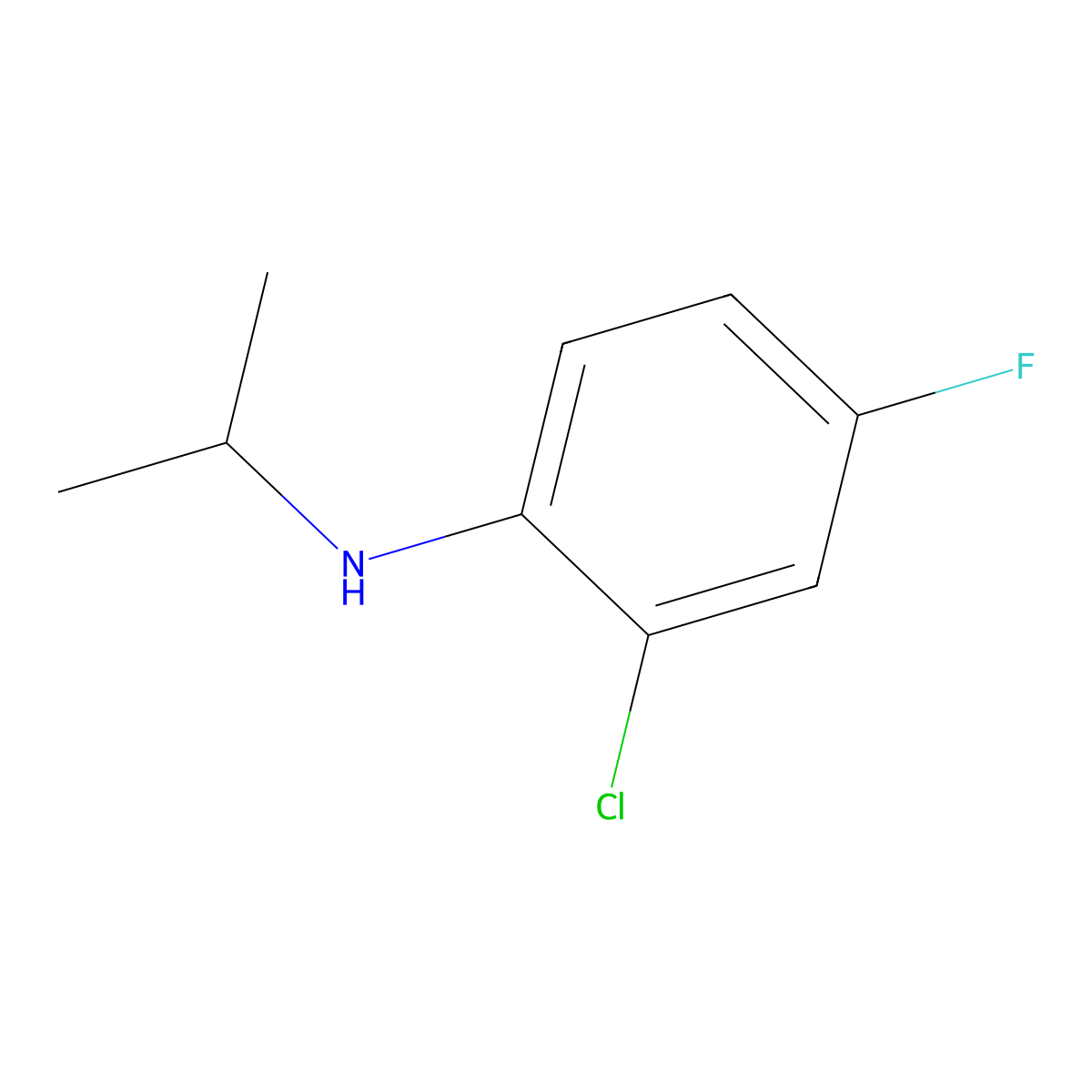 2-chloro-4-fluoro-N-(propan-2-yl)aniline molecular structure, CAS 444889-42-3
