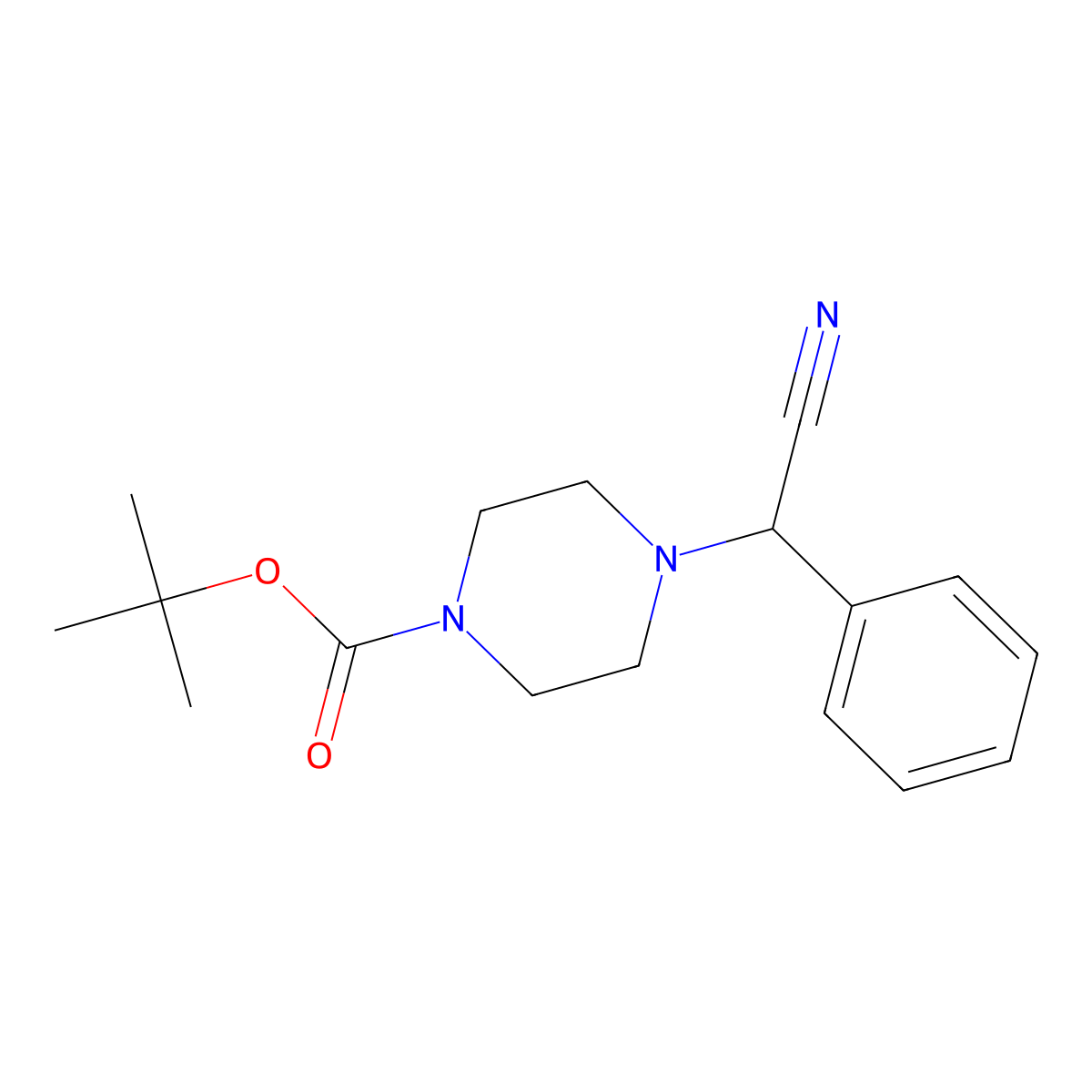 1,1-Dimethylethyl 4-(cyanophenylmethyl)-1-piperazinecarboxylate molecular structure, CAS 444891-21-8
