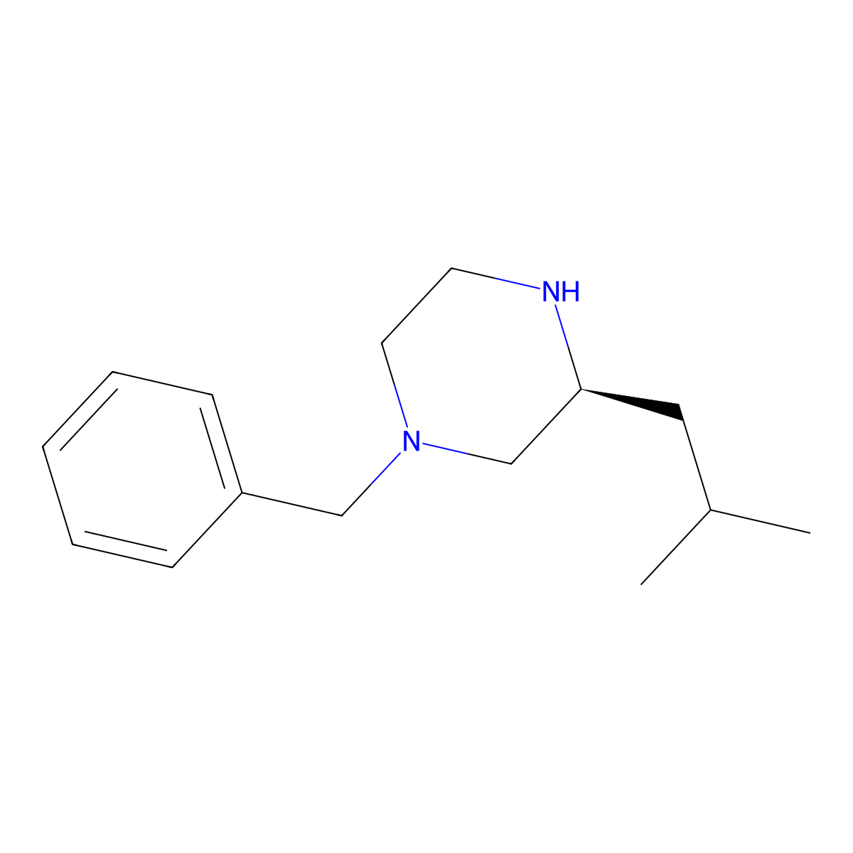 (3S)-1-Benzyl-3-(2-methylpropyl)piperazine molecular structure, CAS 444892-03-9