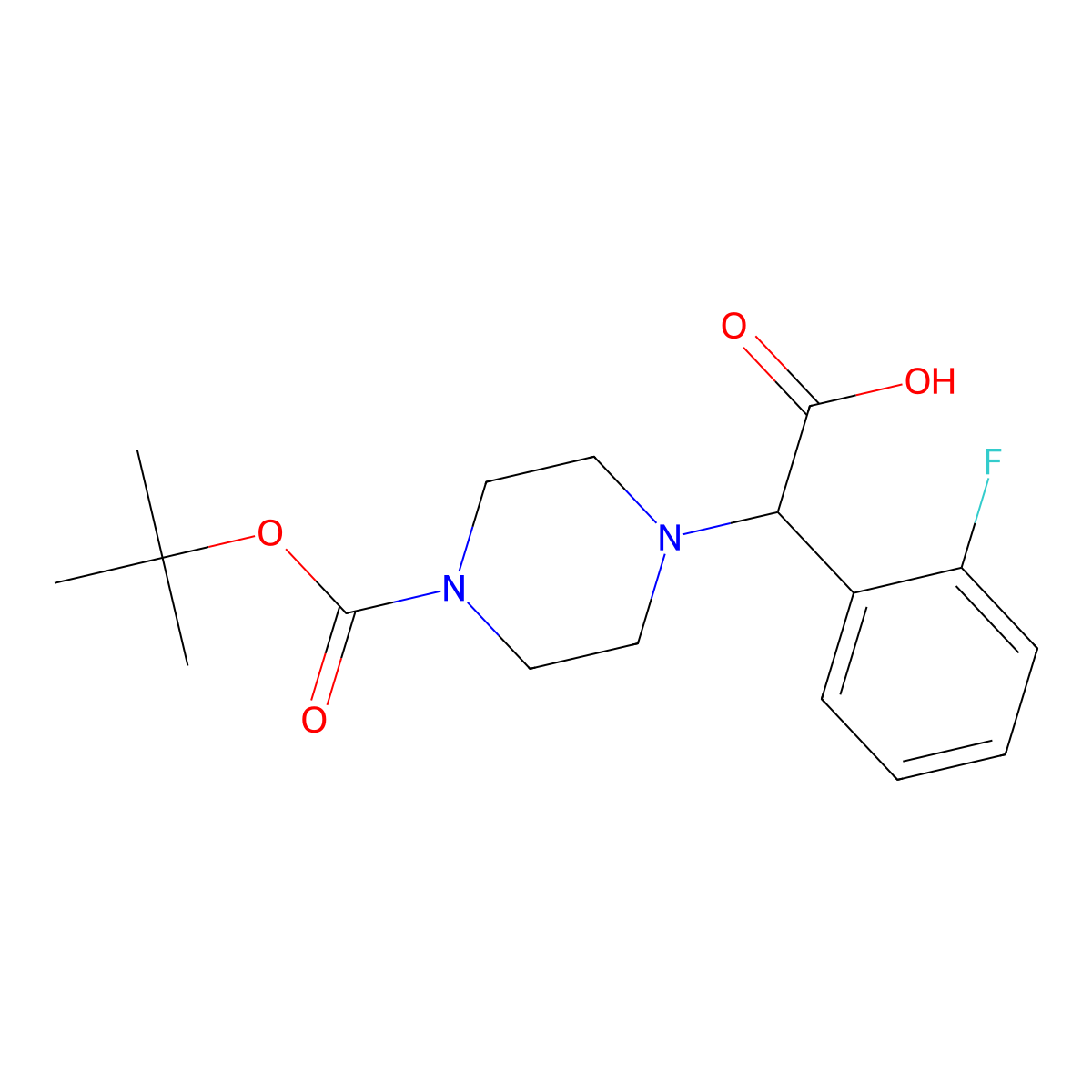 2-(4-Boc-piperazinyl)-2-(2-fluorophenyl)acetic acid molecular structure, CAS 444892-80-2