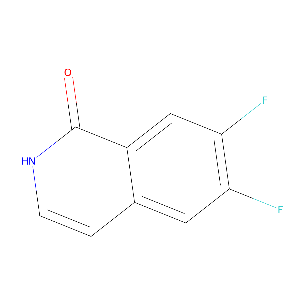 6,7-Difluoroisoquinolin-1(2H)-one molecular structure, CAS 444898-79-7