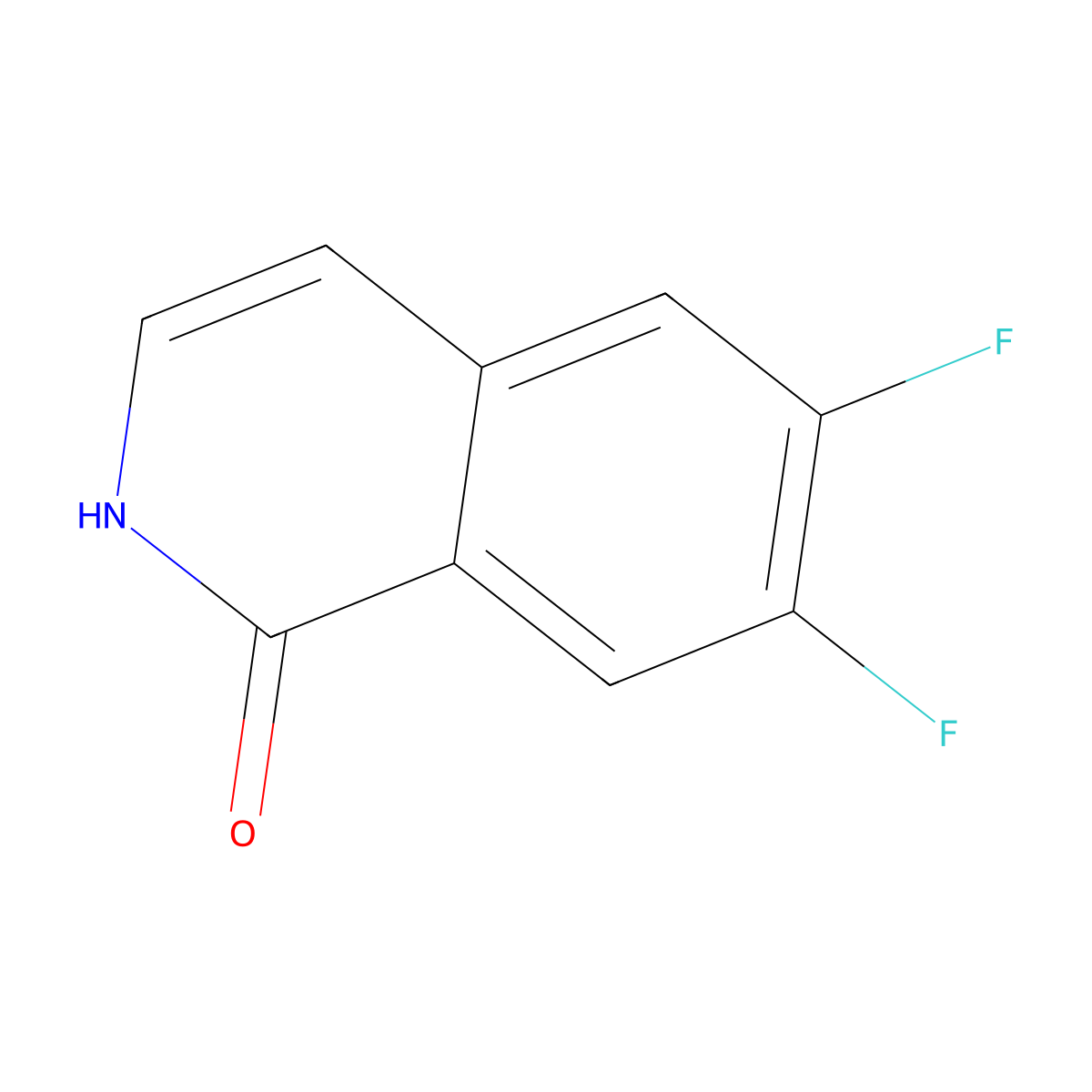 6,7-Difluoroisoquinolin-1(2H)-one molecular structure, CAS 444898-79-7