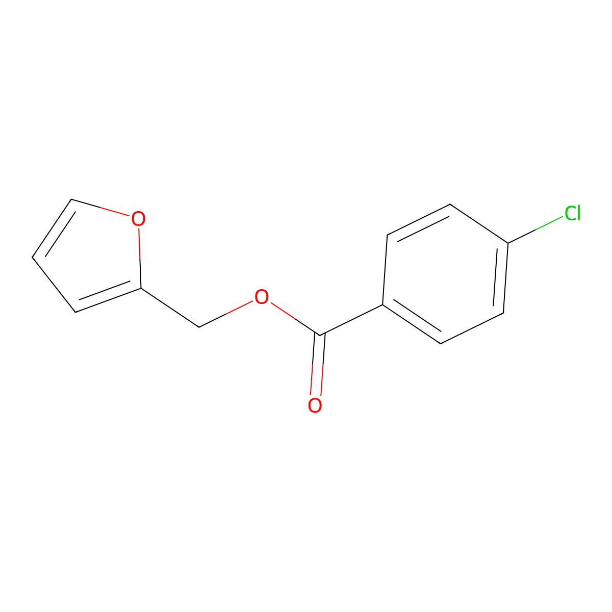 Furan-2-ylmethyl 4-chlorobenzoate molecular structure, CAS 4449-28-9