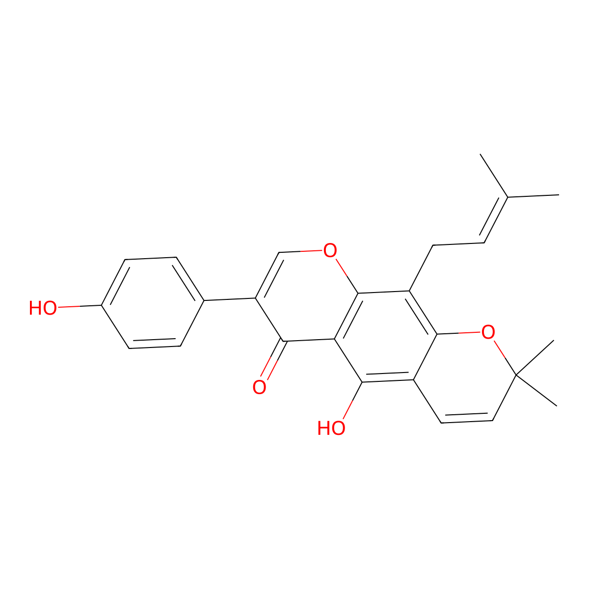 Warangalone molecular structure, CAS 4449-55-2
