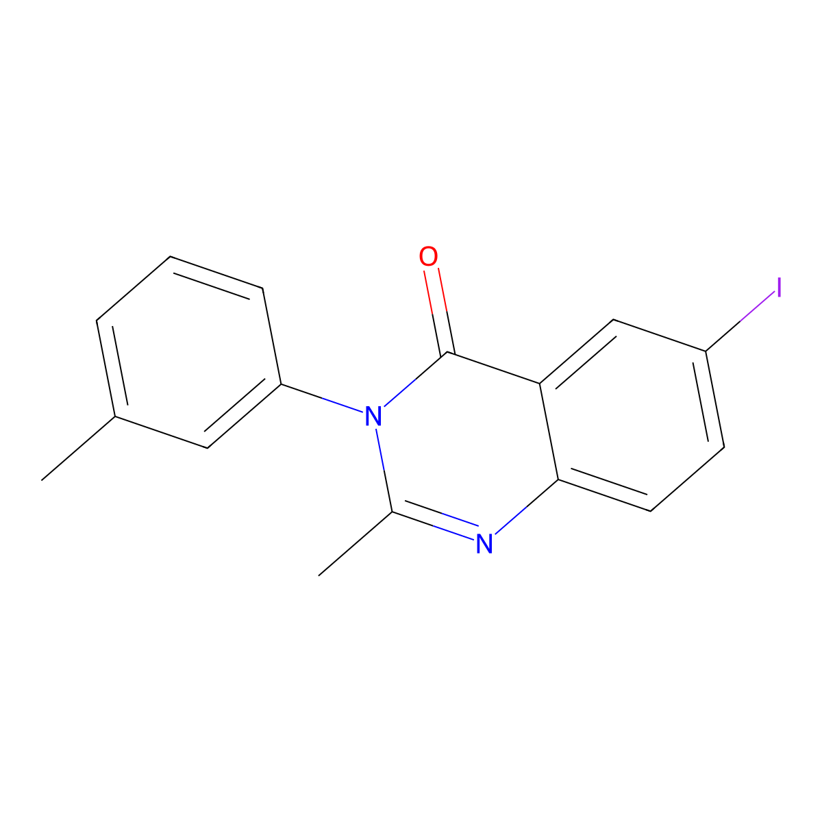 6-Iodo-2-methyl-3-(3-methylphenyl)quinazolin-4-one molecular structure, CAS 4449-74-5
