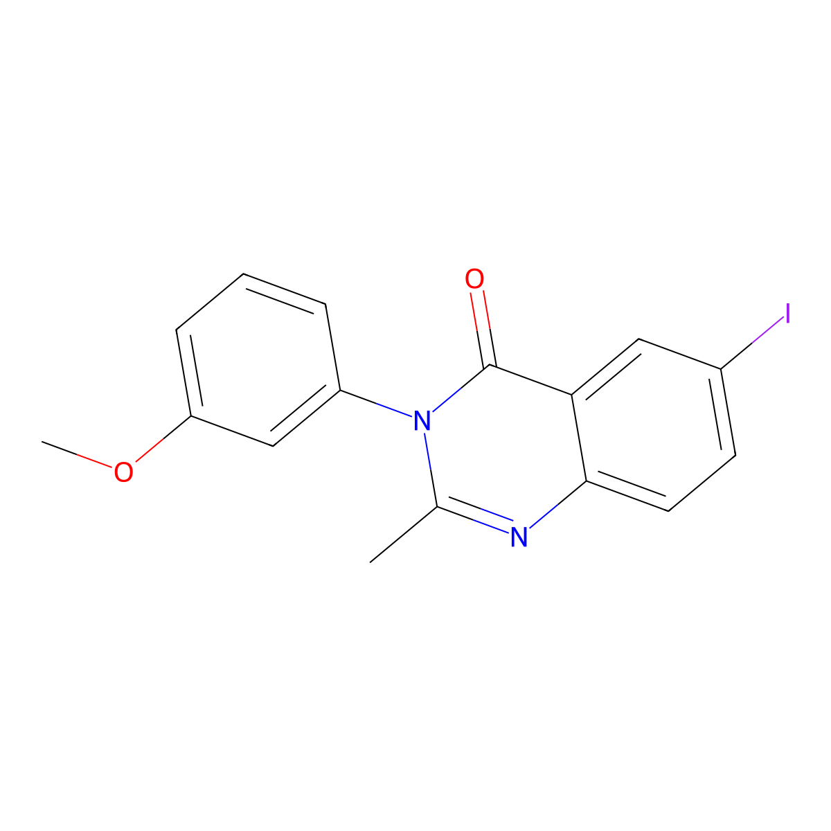 6-iodo-3-(3-methoxyphenyl)-2-methylquinazolin-4(3H)-one molecular structure, CAS 4449-76-7
