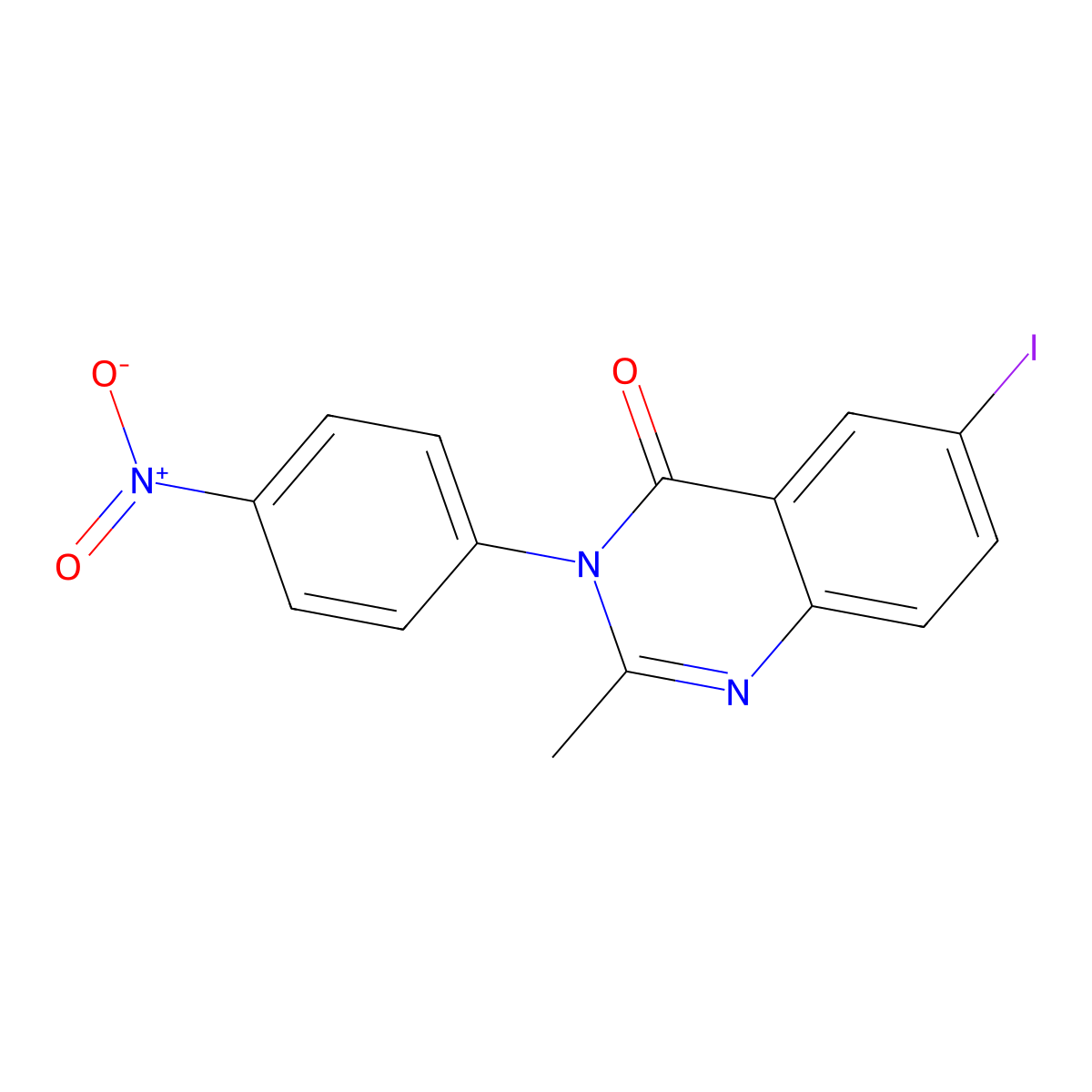 6-Iodo-2-methyl-3-(4-nitrophenyl)quinazolin-4-one molecular structure, CAS 4449-83-6