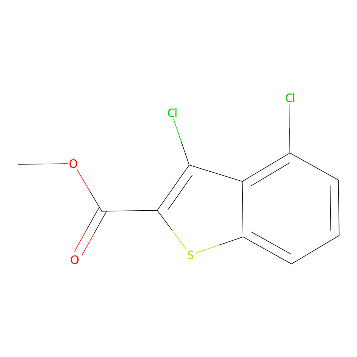 Methyl 3,4-dichloro-1-benzothiophene-2-carboxylate molecular structure, CAS 444905-19-5