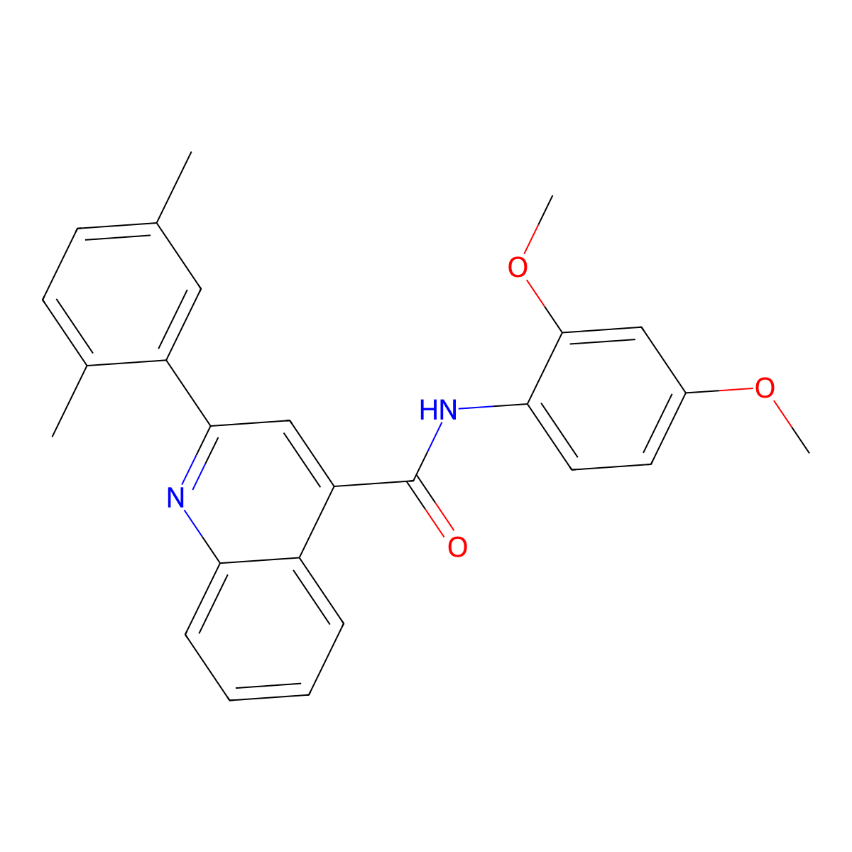 N-(2,4-dimethoxyphenyl)-2-(2,5-dimethylphenyl)quinoline-4-carboxamide molecular structure, CAS 444905-20-8