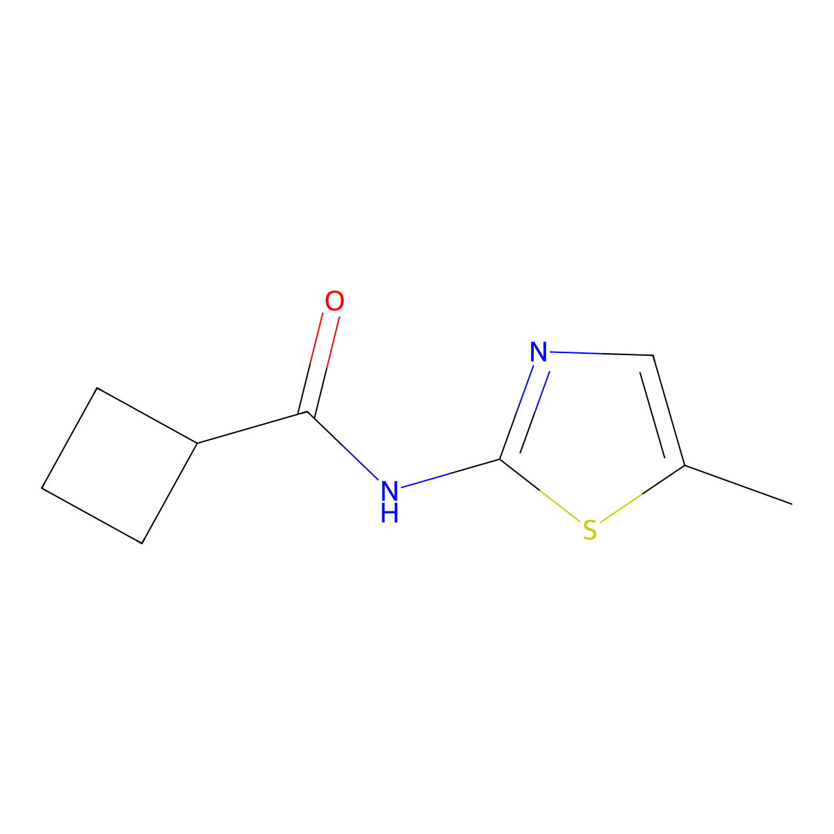 N-(5-methylthiazol-2-yl)cyclobutanecarboxamide molecular structure, CAS 444905-43-5