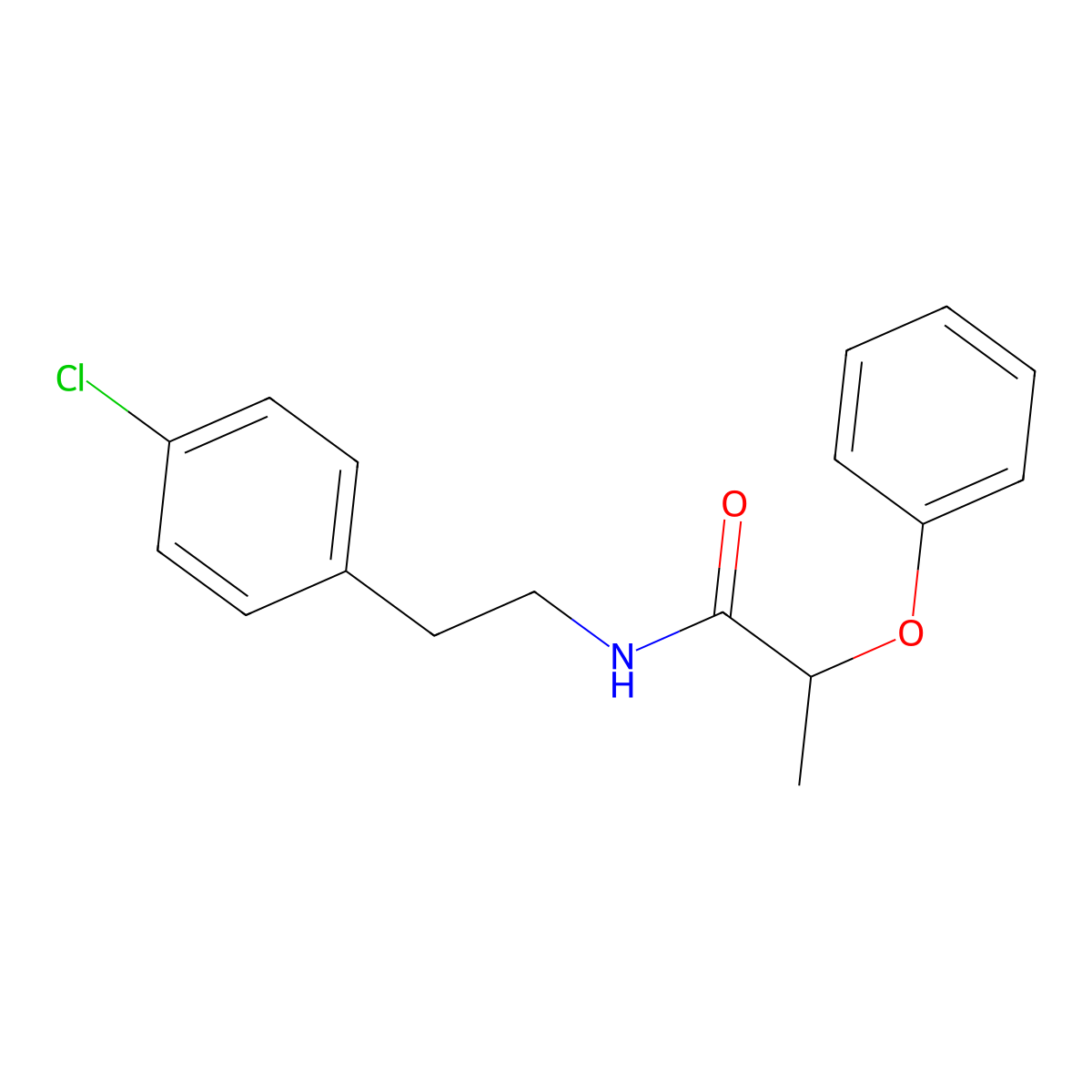 N-[2-(4-chlorophenyl)ethyl]-2-phenoxypropanamide molecular structure, CAS 444905-54-8