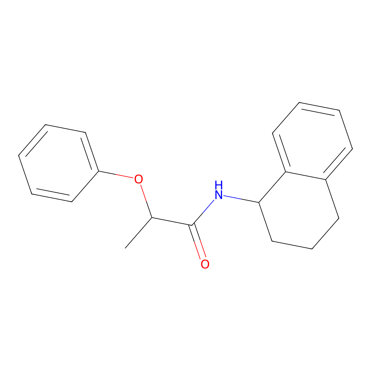 2-phenoxy-N-(1,2,3,4-tetrahydronaphthalen-1-yl)propanamide molecular structure, CAS 444905-72-0