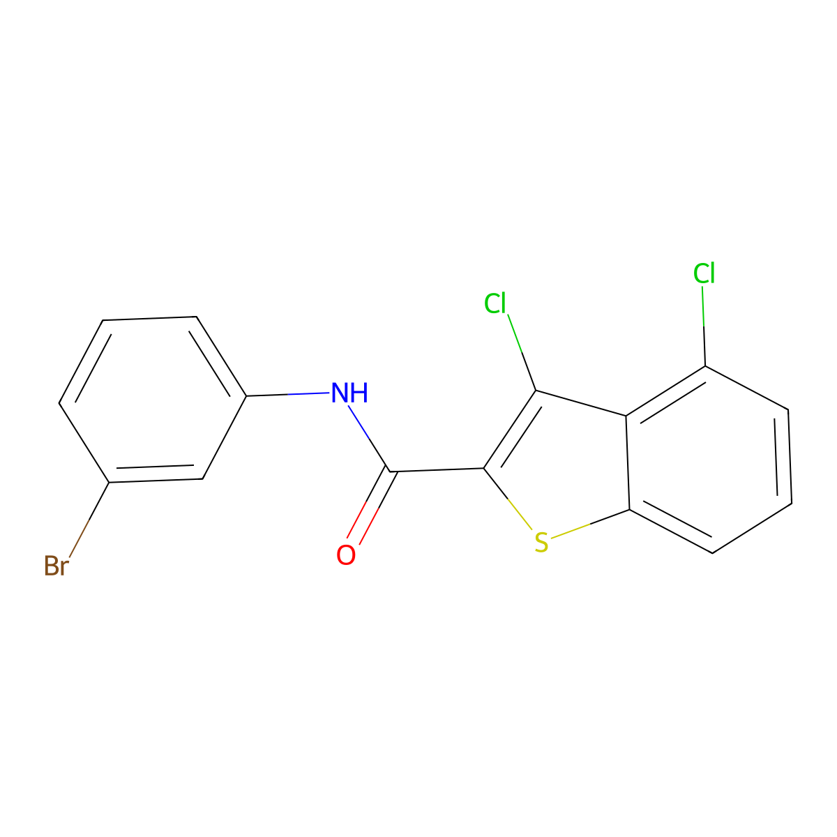 N-(3-bromophenyl)-3,4-dichloro-1-benzothiophene-2-carboxamide molecular structure, CAS 444905-74-2