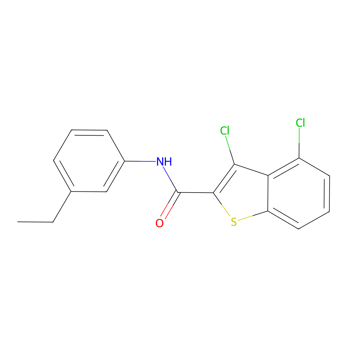 3,4-dichloro-N-(3-ethylphenyl)-1-benzothiophene-2-carboxamide molecular structure, CAS 444905-80-0