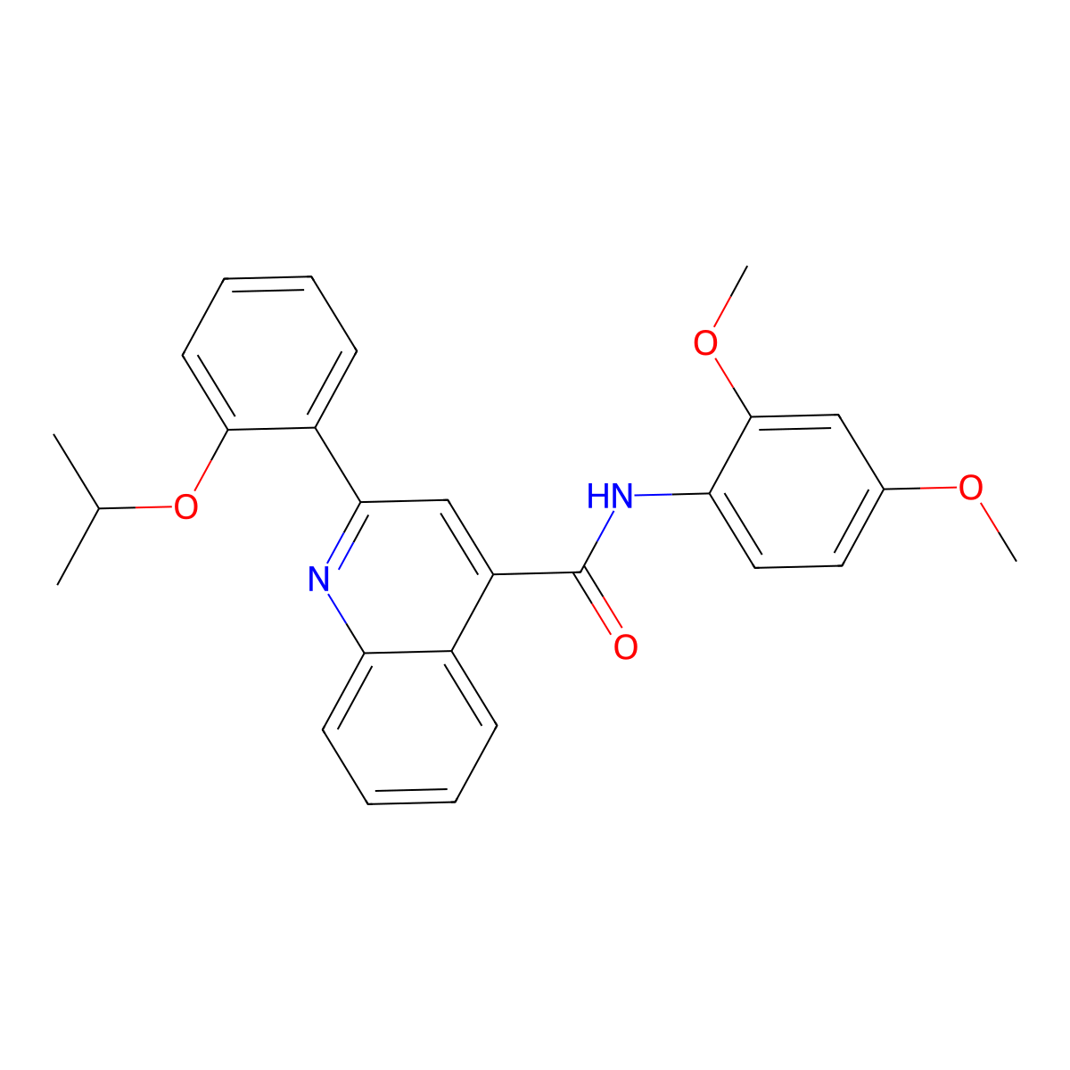 N-(2,4-dimethoxyphenyl)-2-(2-propan-2-yloxyphenyl)quinoline-4-carboxamide molecular structure, CAS 444905-91-3