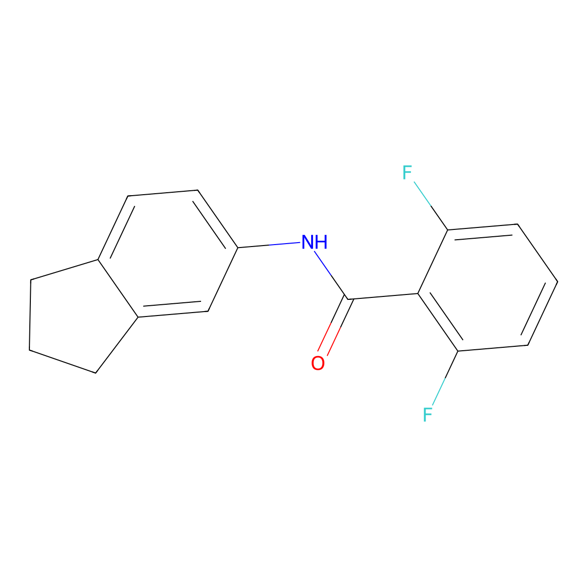 N-(2,3-dihydro-1H-inden-5-yl)-2,6-difluorobenzamide molecular structure, CAS 444905-94-6
