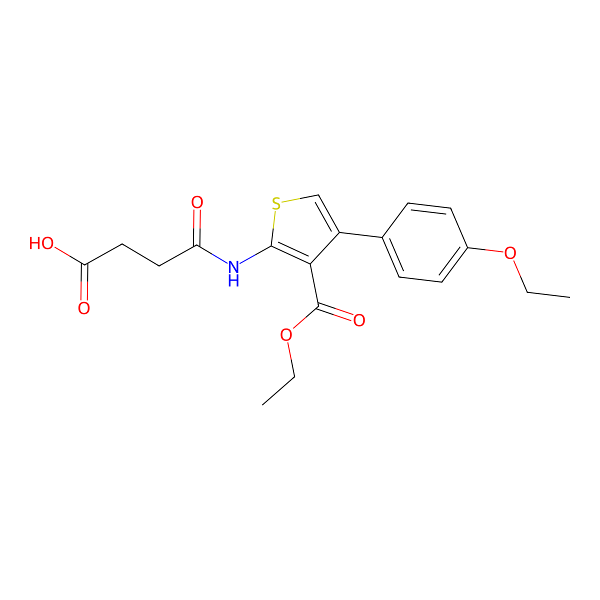 4-[[3-Ethoxycarbonyl-4-(4-ethoxyphenyl)thiophen-2-yl]amino]-4-oxobutanoic acid molecular structure, CAS 444905-98-0