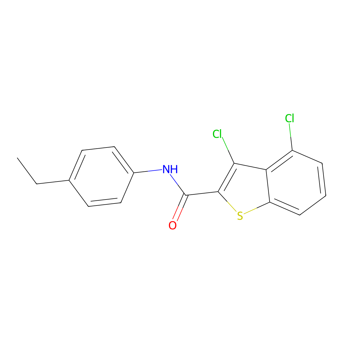 3,4-dichloro-N-(4-ethylphenyl)-1-benzothiophene-2-carboxamide molecular structure, CAS 444906-53-0