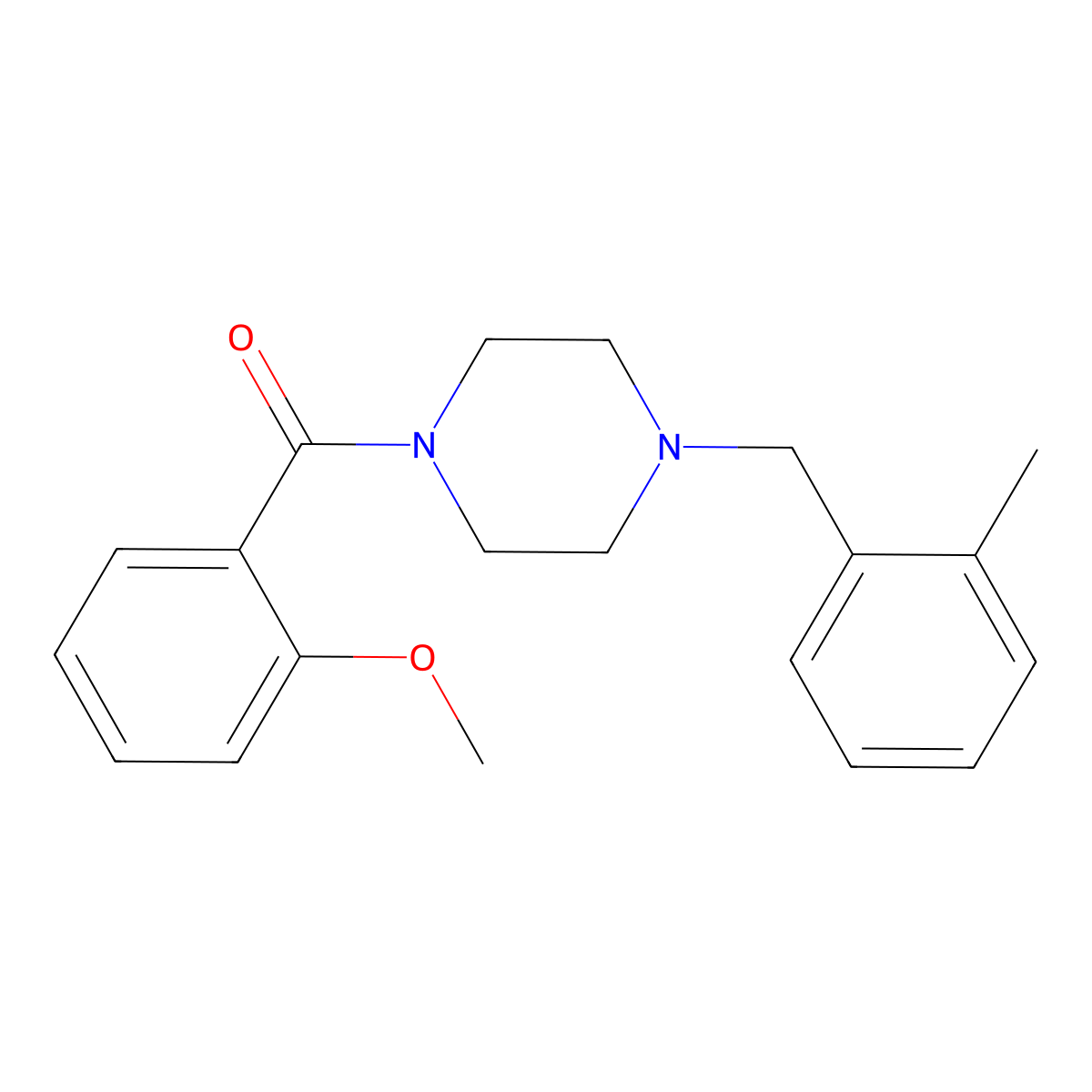 1-(2-Methoxybenzoyl)-4-(2-methylbenzyl)piperazine molecular structure, CAS 444907-06-6