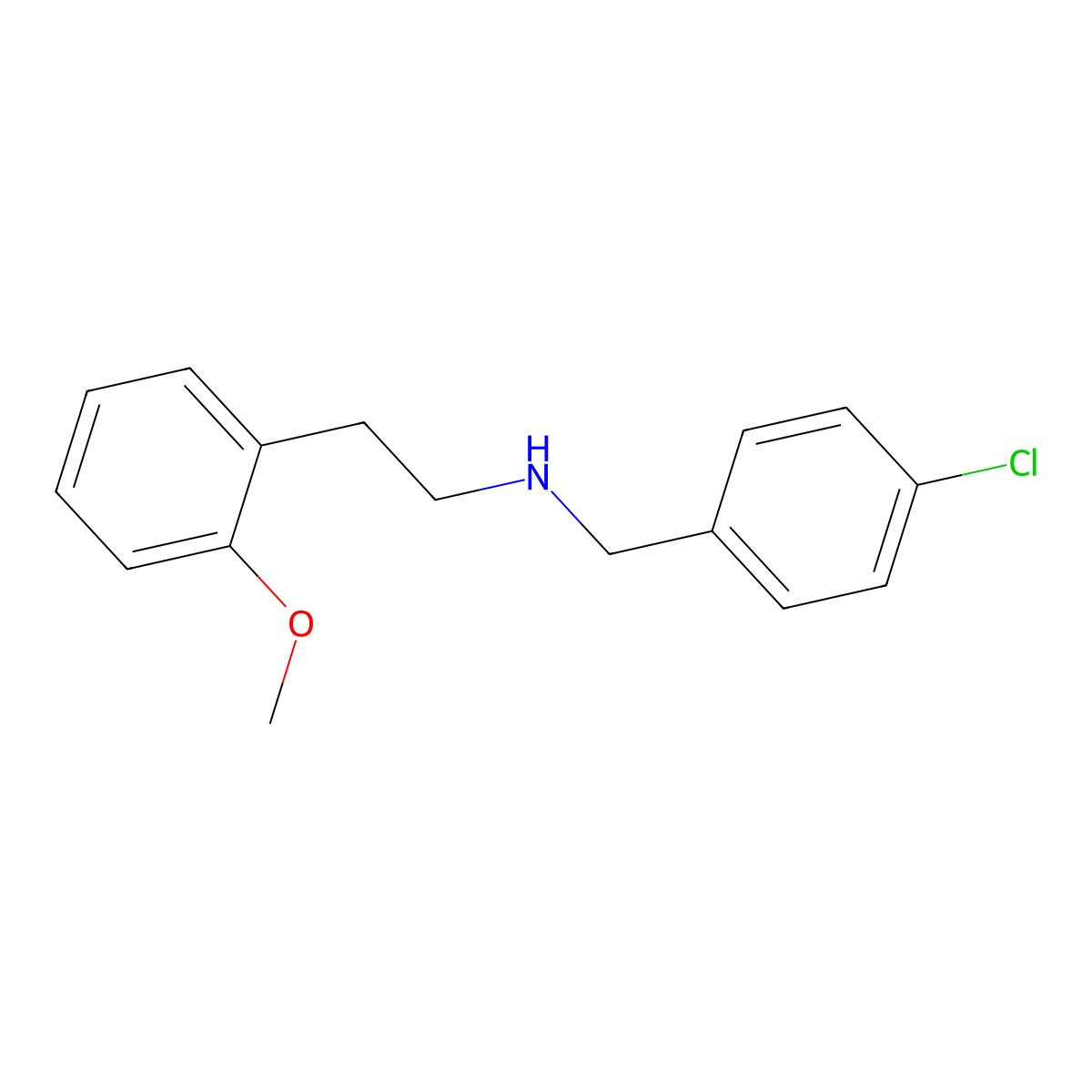 N-[(4-chlorophenyl)methyl]-2-(2-methoxyphenyl)ethanamine molecular structure, CAS 444907-11-3