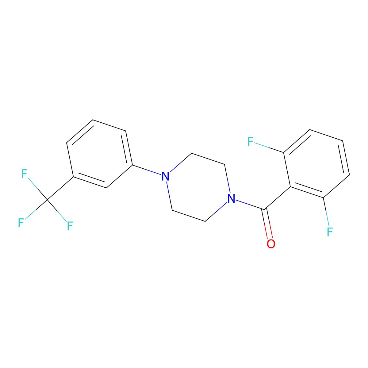 (2,6-Difluorophenyl)-[4-[3-(trifluoromethyl)phenyl]piperazin-1-yl]methanone molecular structure, CAS 444907-13-5