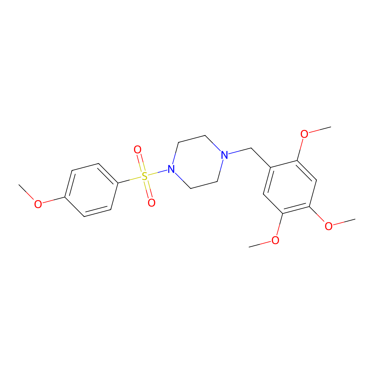 1-[(4-Methoxyphenyl)sulfonyl]-4-(2,4,5-trimethoxybenzyl)piperazine molecular structure, CAS 444907-25-9