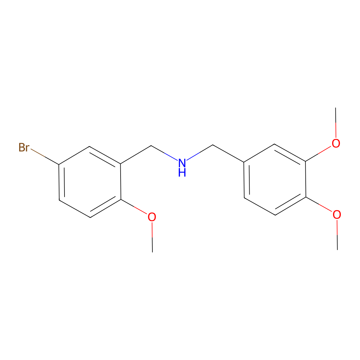 N-[(5-bromo-2-methoxyphenyl)methyl]-1-(3,4-dimethoxyphenyl)methanamine molecular structure, CAS 444907-51-1