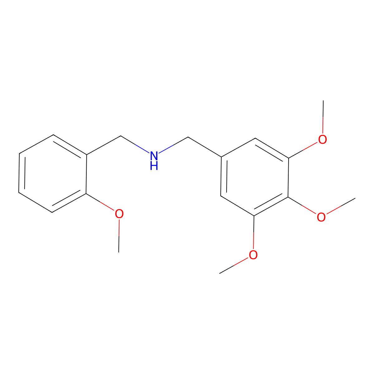 1-(2-methoxyphenyl)-N-[(3,4,5-trimethoxyphenyl)methyl]methanamine molecular structure, CAS 444907-57-7