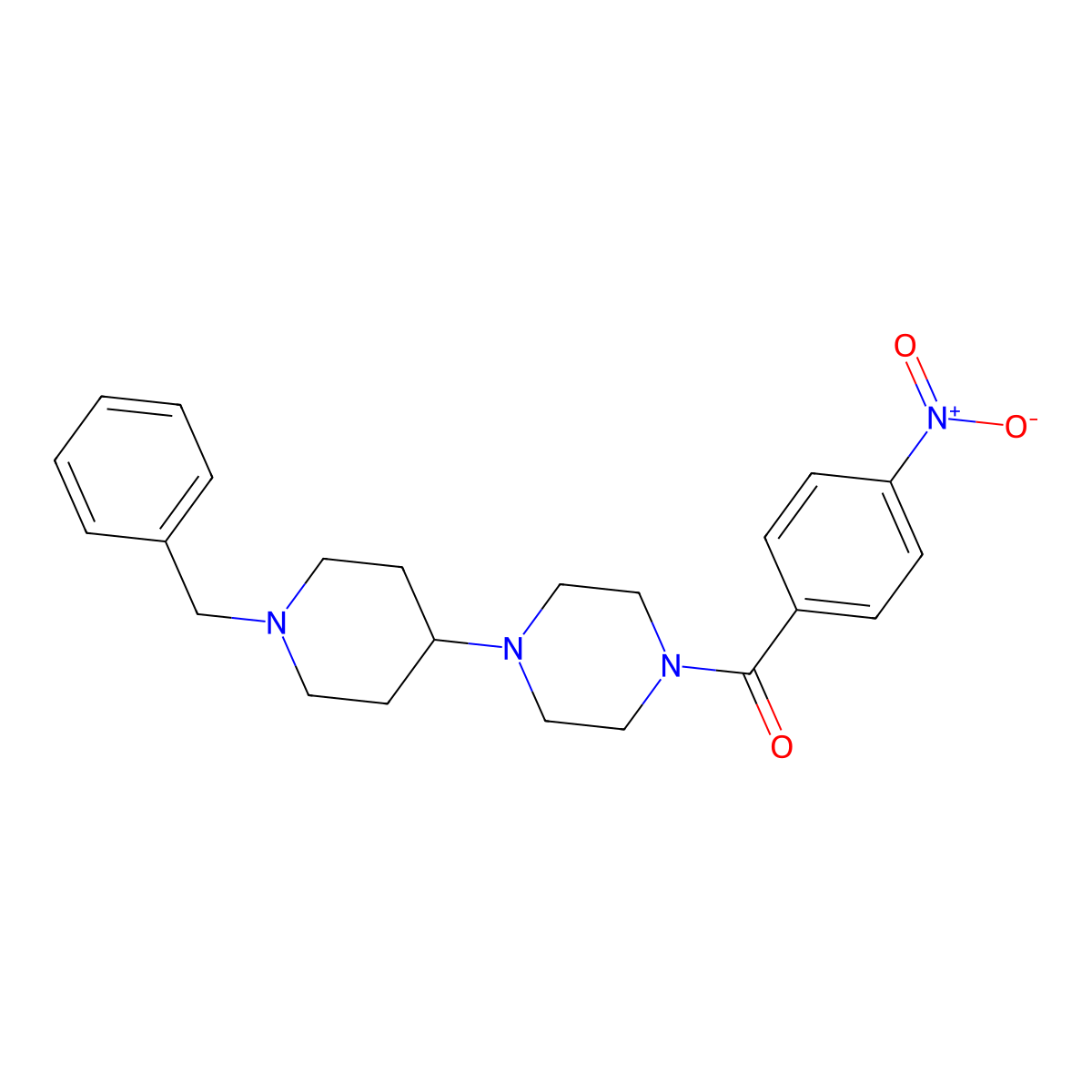 1-(1-Benzyl-4-piperidinyl)-4-{4-nitrobenzoyl}piperazine molecular structure, CAS 444907-75-9