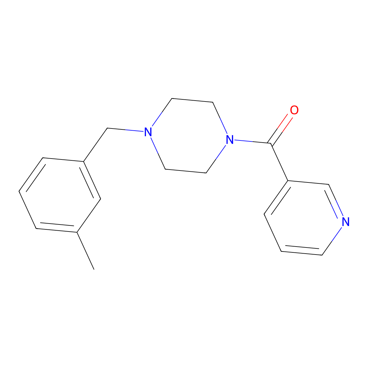 [4-(3-Methylbenzyl)piperazin-1-yl](pyridin-3-yl)methanone molecular structure, CAS 444907-78-2