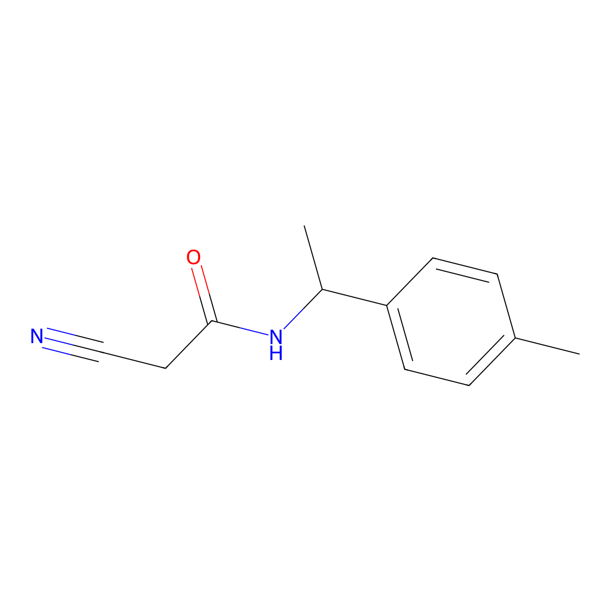 2-cyano-N-[1-(4-methylphenyl)ethyl]acetamide molecular structure, CAS 444907-79-3