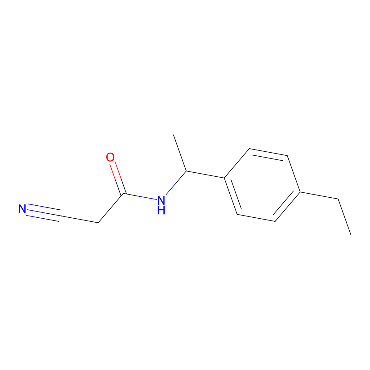 2-cyano-N-[1-(4-ethylphenyl)ethyl]acetamide molecular structure, CAS 444907-84-0