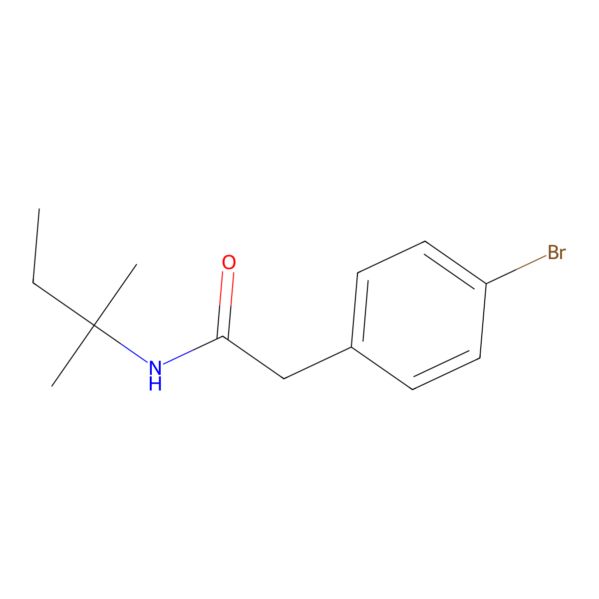 2-(4-bromophenyl)-N-(tert-pentyl)acetamide molecular structure, CAS 444907-86-2