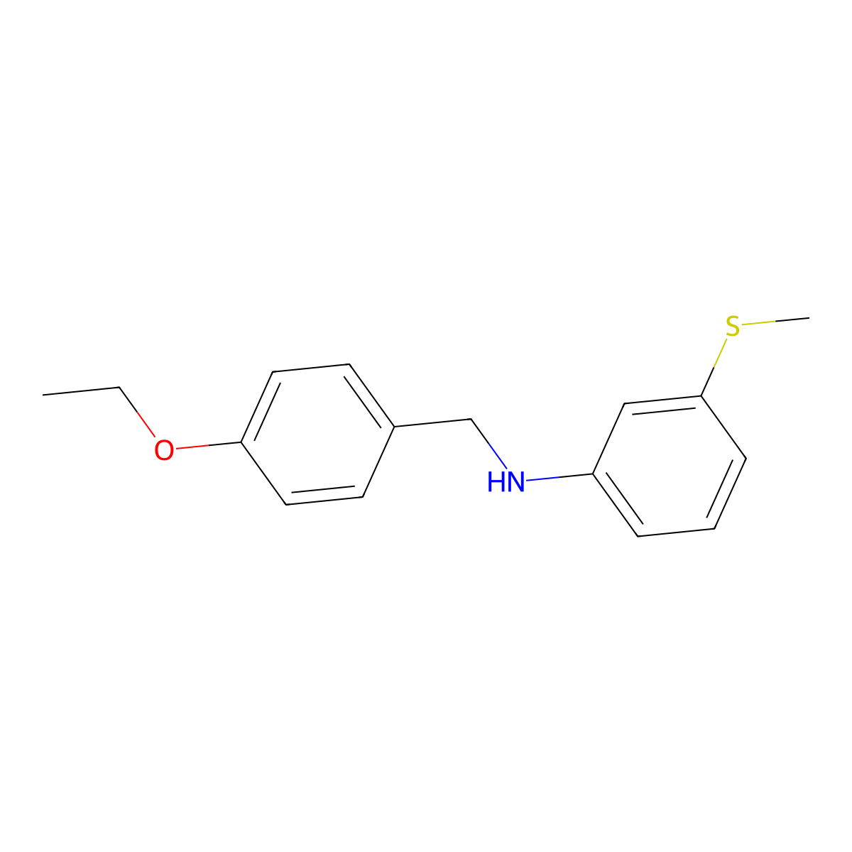 N-[(4-ethoxyphenyl)methyl]-3-methylsulfanylaniline molecular structure, CAS 444907-88-4