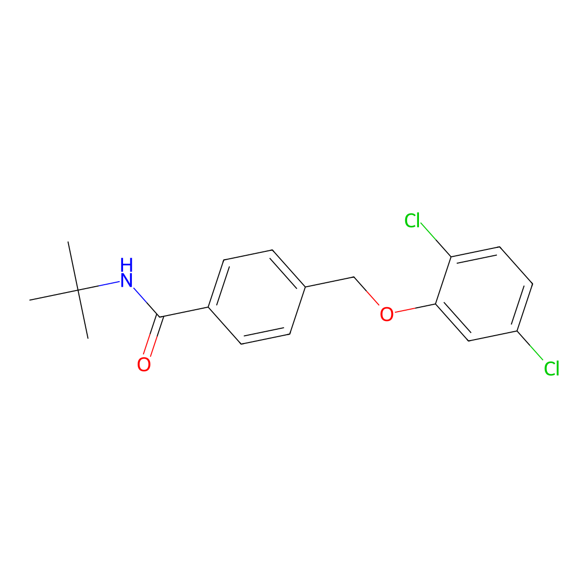 N-(tert-butyl)-4-[(2,5-dichlorophenoxy)methyl]benzamide molecular structure, CAS 444907-99-7