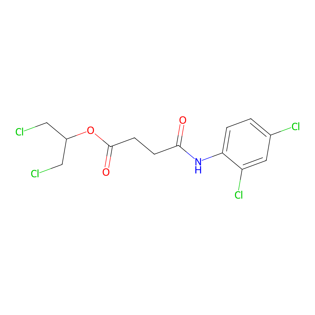 2-Chloro-1-(chloromethyl)ethyl 4-(2,4-dichloroanilino)-4-oxobutanoate molecular structure, CAS 444908-16-1