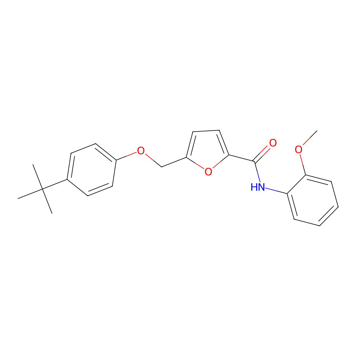 5-[(4-tert-butylphenoxy)methyl]-N-(2-methoxyphenyl)furan-2-carboxamide molecular structure, CAS 444908-22-9