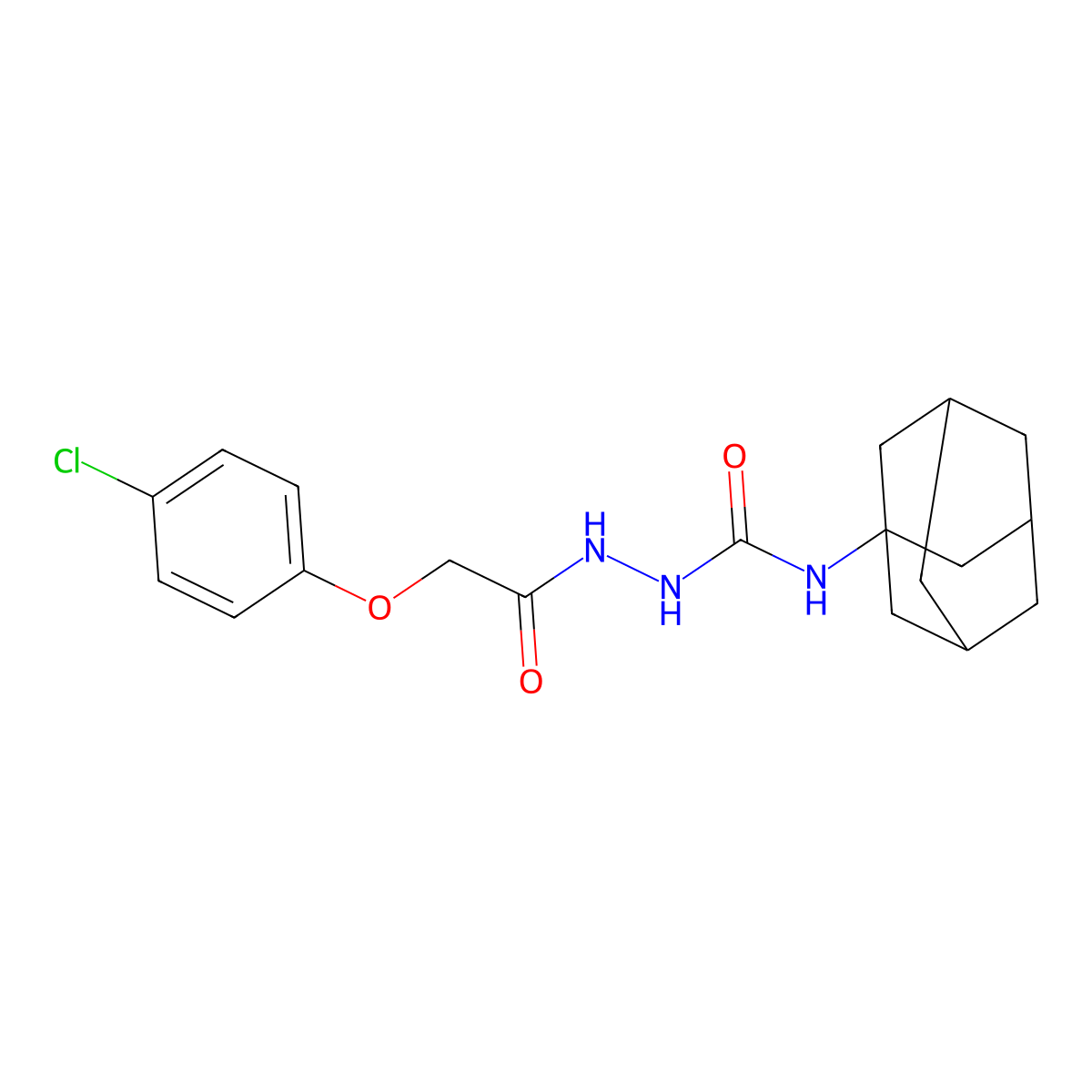 N-(1-adamantyl)-2-[(4-chlorophenoxy)acetyl]hydrazinecarboxamide molecular structure, CAS 444909-51-7