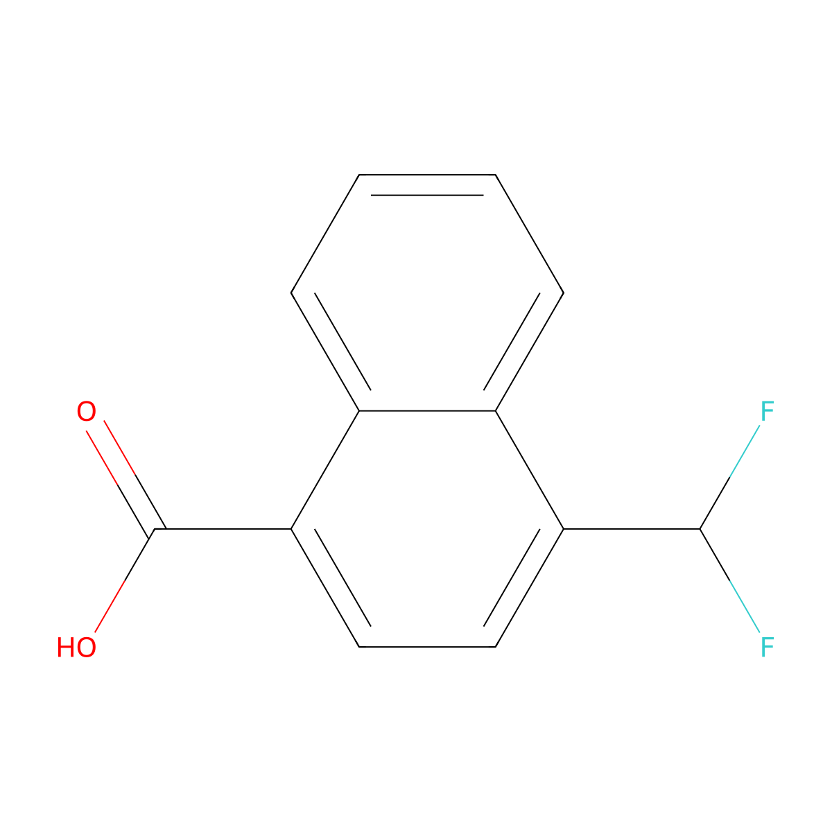 1-(Difluoromethyl)naphthalene-4-carboxylic acid molecular structure, CAS 444914-16-3