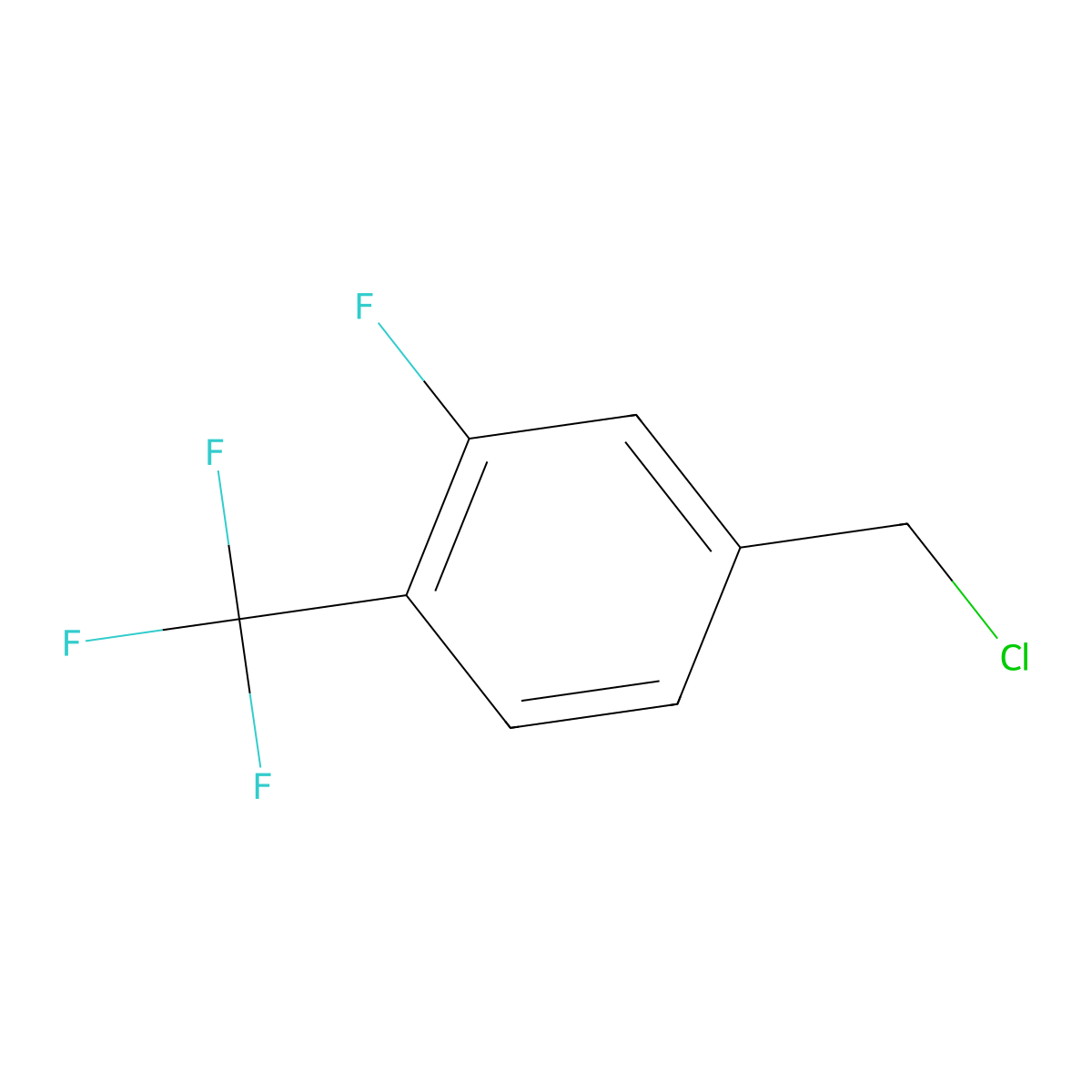 3-Fluoro-4-(trifluoromethyl)benzyl chloride molecular structure, CAS 444915-54-2
