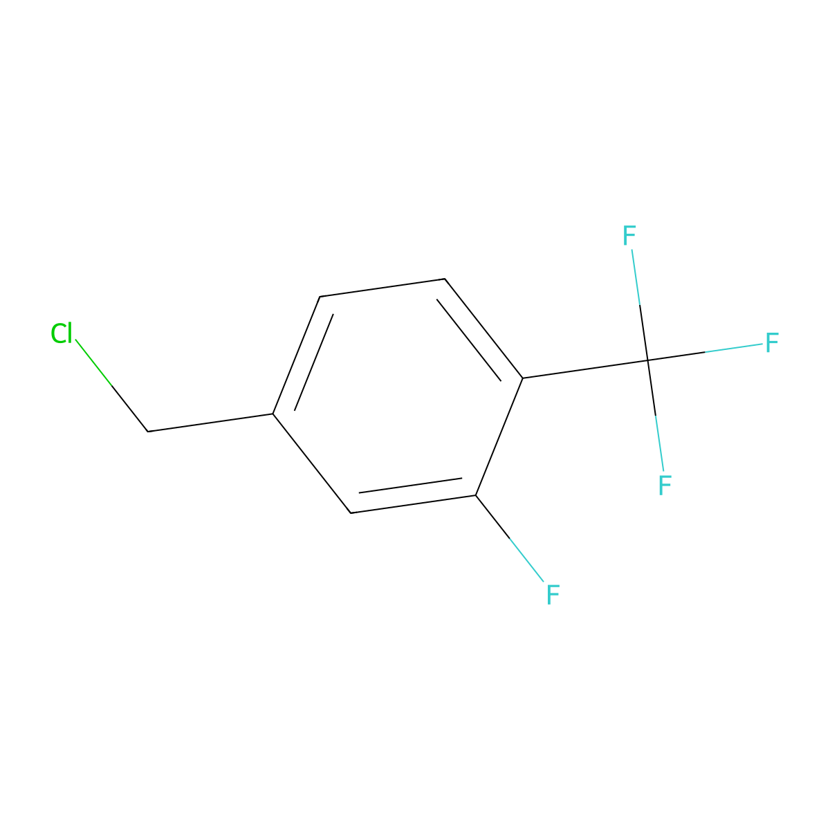3-Fluoro-4-(trifluoromethyl)benzyl chloride molecular structure, CAS 444915-54-2