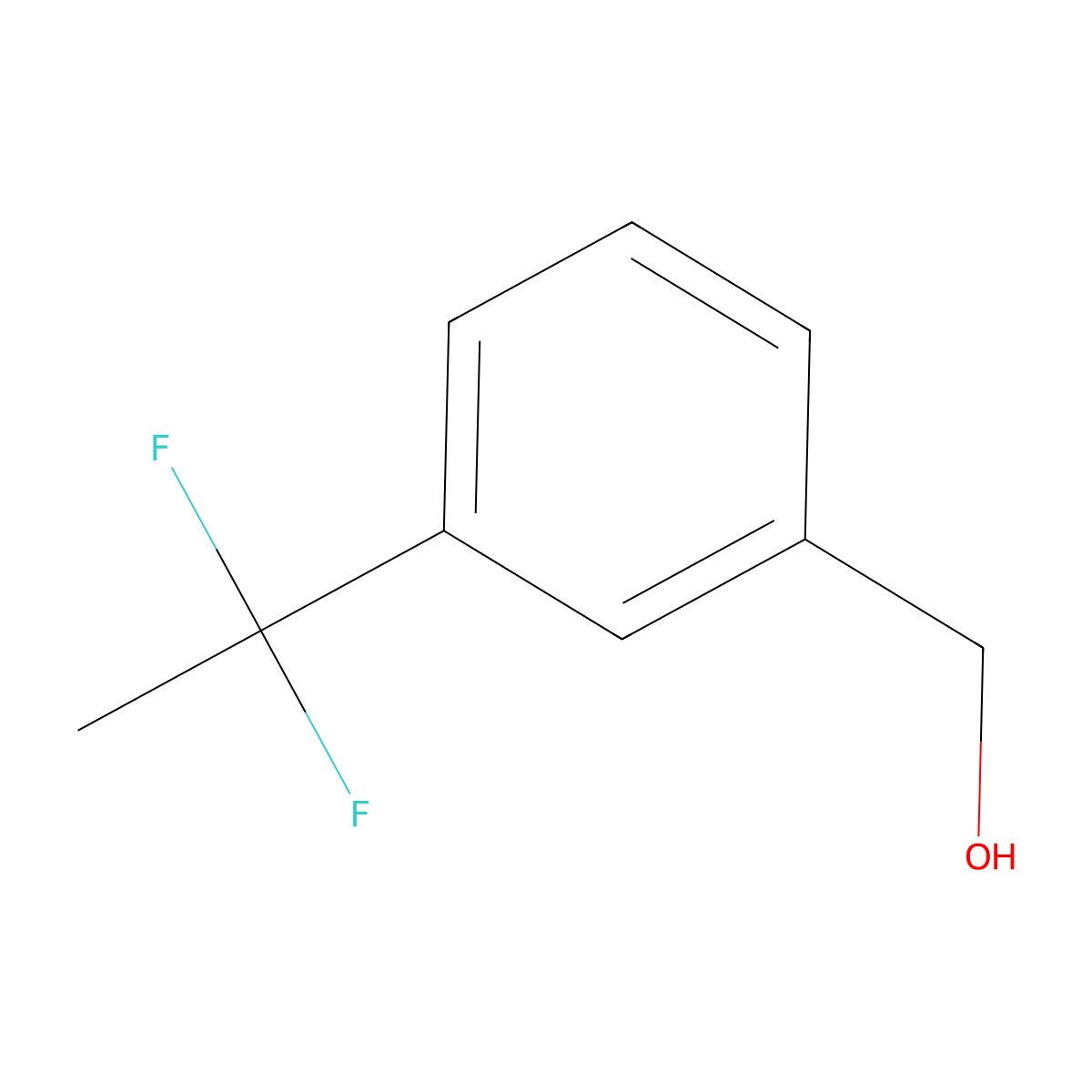 Benzenemethanol, 3-(1,1-difluoroethyl)- molecular structure, CAS 444921-50-0