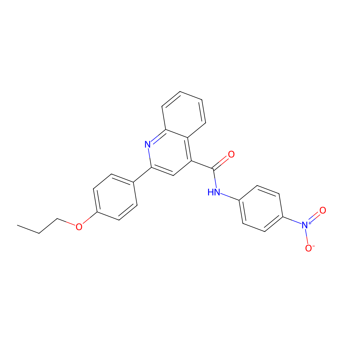 N-(4-nitrophenyl)-2-(4-propoxyphenyl)quinoline-4-carboxamide molecular structure, CAS 444923-63-1