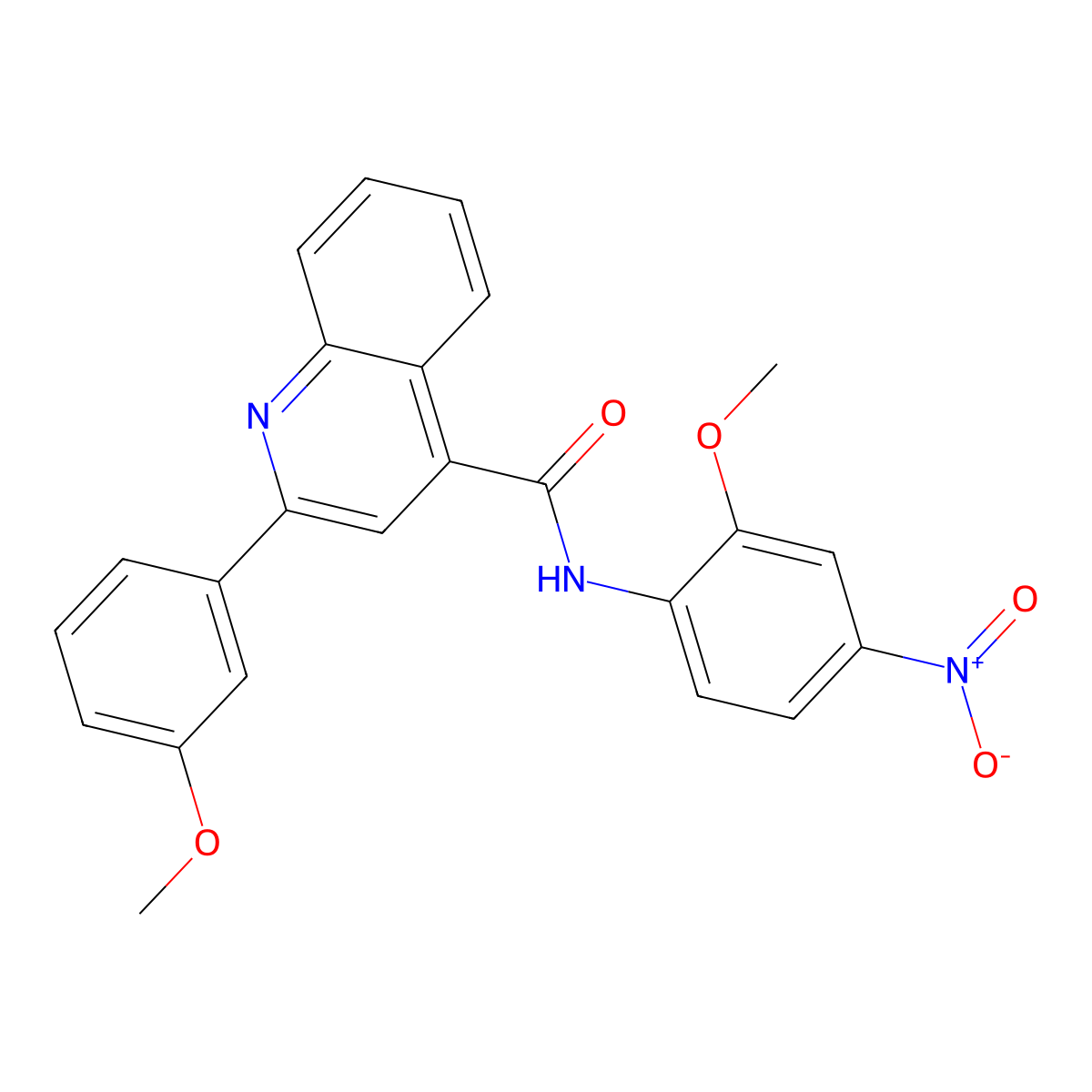 N-{4-nitro-2-methoxyphenyl}-2-(3-methoxyphenyl)-4-quinolinecarboxamide molecular structure, CAS 444923-76-6