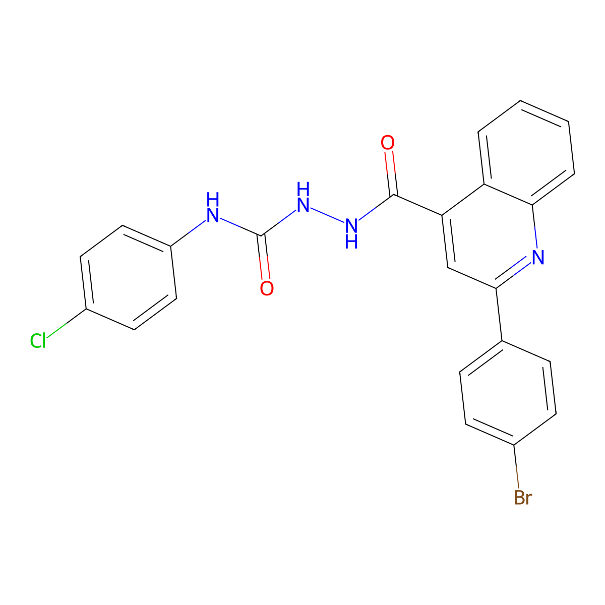 1-[[2-(4-Bromophenyl)quinoline-4-carbonyl]amino]-3-(4-chlorophenyl)urea molecular structure, CAS 444924-07-6