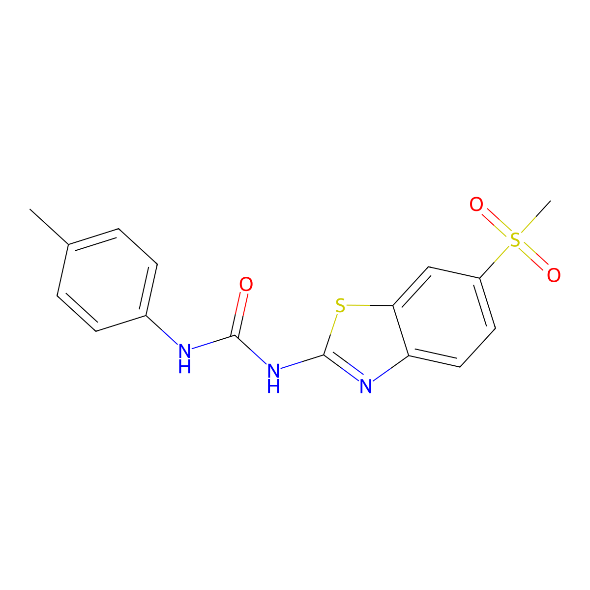1-(4-Methylphenyl)-3-(6-methylsulfonyl-1,3-benzothiazol-2-yl)urea molecular structure, CAS 444924-44-1